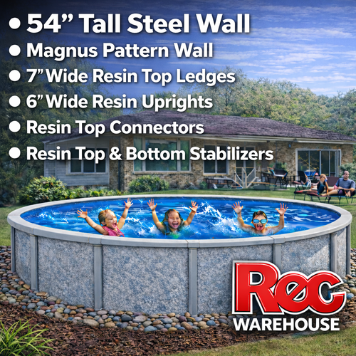 7" Magnus-SS 54" Complete Pool Package, 9 Sizes Available, FREE SHIPPING