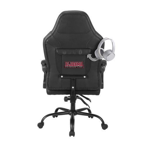 Back view of Alabama Crimson Tide oversized office chair with rear storage pouch