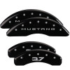 MGP 4 Caliper Covers Engraved Front 2015/Mustang Engraved Rear 2015/37 Black finish silver ch (10204SM32BK)