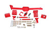 BMR 05-14 S197 Mustang Body Mount Watts Link Rod End/Poly w/ Adj. Axle Clamps - Red (WL006R)
