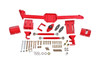 BMR 05-14 S197 Mustang Body Mount Watts Link Rod End/Poly w/ Adj. Axle Clamps - Red (WL006R)