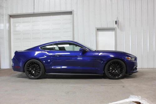 BMR SPD763 minimum-drop Mustang lowering springs installed view