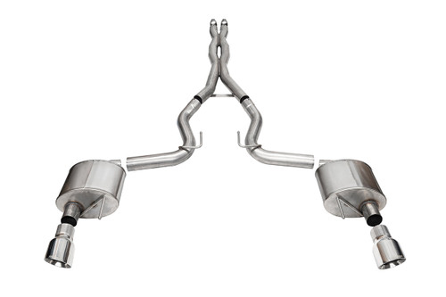Corsa 2024 Mustang GT Coupe 3.0 in Cat-Back 4.5 in Slash Tips - Xtreme / Black PVD
