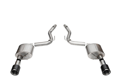Corsa 2024 Mustang GT Coupe 3.0 in Axle-Back 4.5 in Carbon Fiber Tips - Sport / Polished