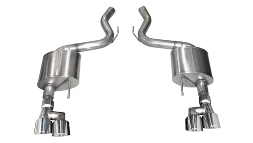 Corsa 2018-2023 Mustang GT Coupe 3.0 in Axle-Back 4.0 in Twin Tips - Sport / Polished