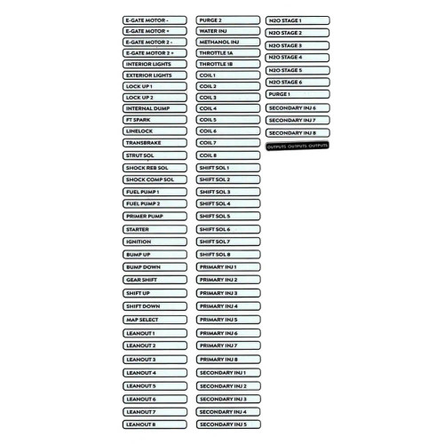 FuelTech Input/Output Label Kit
