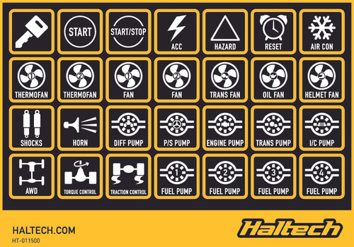 Haltech CAN Keypad Label Set