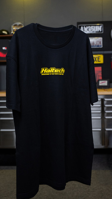 Haltech New Classic Tee - Black with Yellow Logo