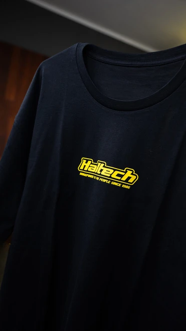 Haltech New Classic Tee - Black with Yellow Logo
