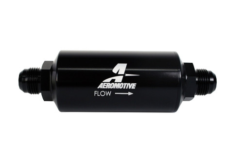 Aeromotive 40 Micron Black Fuel Filter with Male AN-10 Ports & Stainless Mesh Element