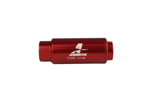 Aeromotive 40 Micron Red Fuel Filter with 3/8 NPT Ports & Cellulose Element