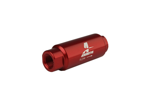 Aeromotive 40 Micron Red Fuel Filter with 3/8 NPT Ports & Cellulose Element