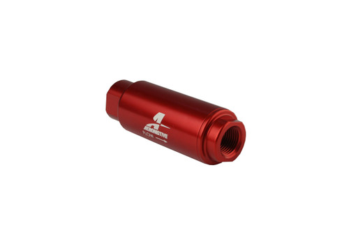 Aeromotive 100 Micron Red Fuel Filter with 3/8 NPT Ports & Stainless Mesh Element