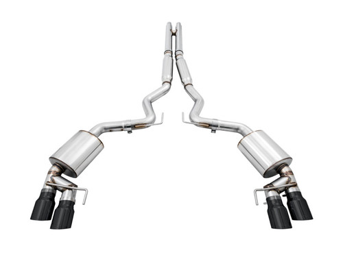AWE Tuning 2018+ Ford Mustang GT (S550) Cat-Back Exhaust - Touring Edition (Quad Diamond Black Tips)