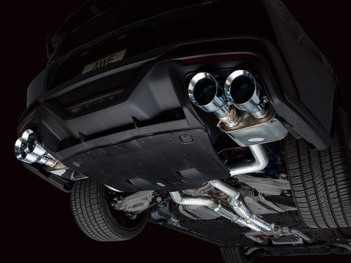 AWE 2024 Ford Mustang Dark Horse S650 RWD SwitchPath Cat-Back Exhaust w/ Quad Chrome Silver Tips