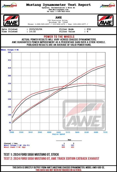 AWE 2024 Ford Mustang GT Fastback S650 RWD SwitchPath Cat-Back Exhaust w/ Quad Diamond Black Tips