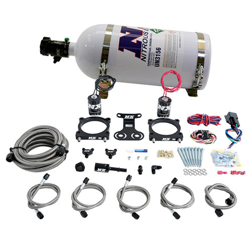 Nitrous Express 2024+ Ford Mustang 5.0L Dual Throttle Body Plate System w/15lb Bottle