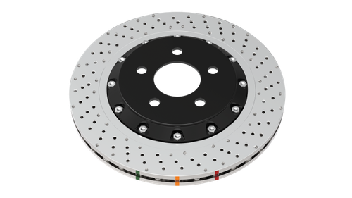 DBA 15-20 Ford Mustang GT (w/Performance Package) Rear 5000 Series Drilled Rotor w/Black Hat