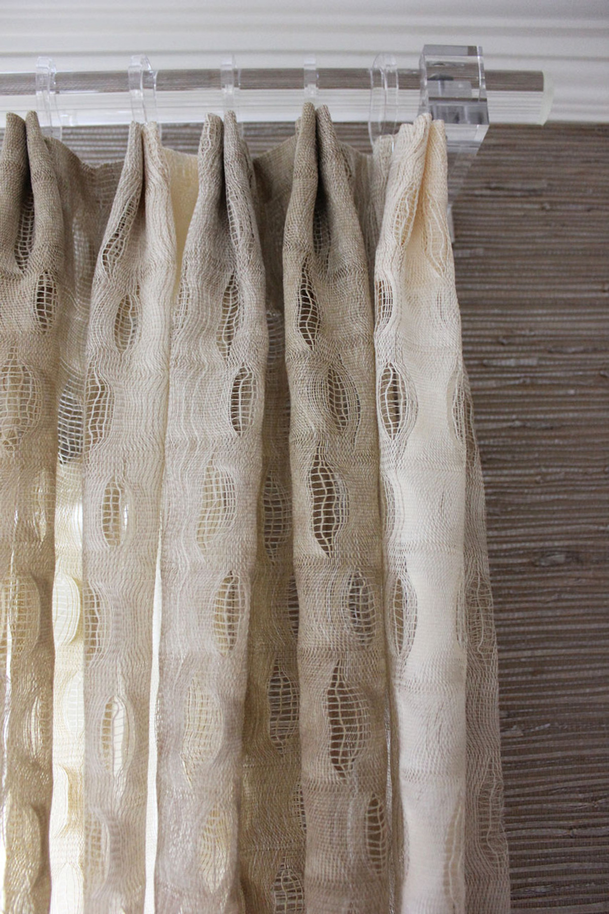 Custom Sheer Drapes By Lynn Chalk In Weitzner Isis In Creme