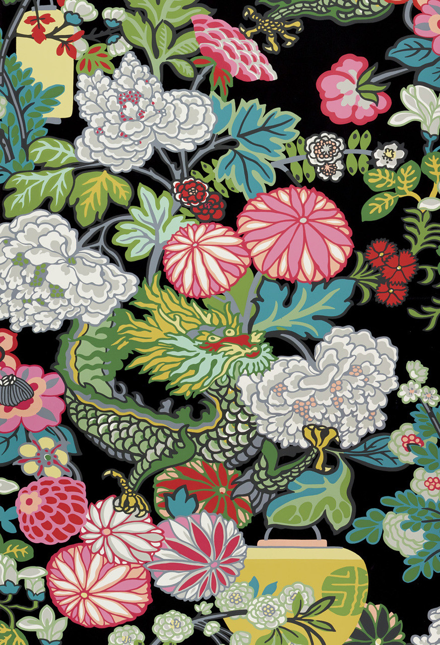 schumacher chiang mai dragon ebony wallpaper 5001065 priced by the single roll sold by the triple roll