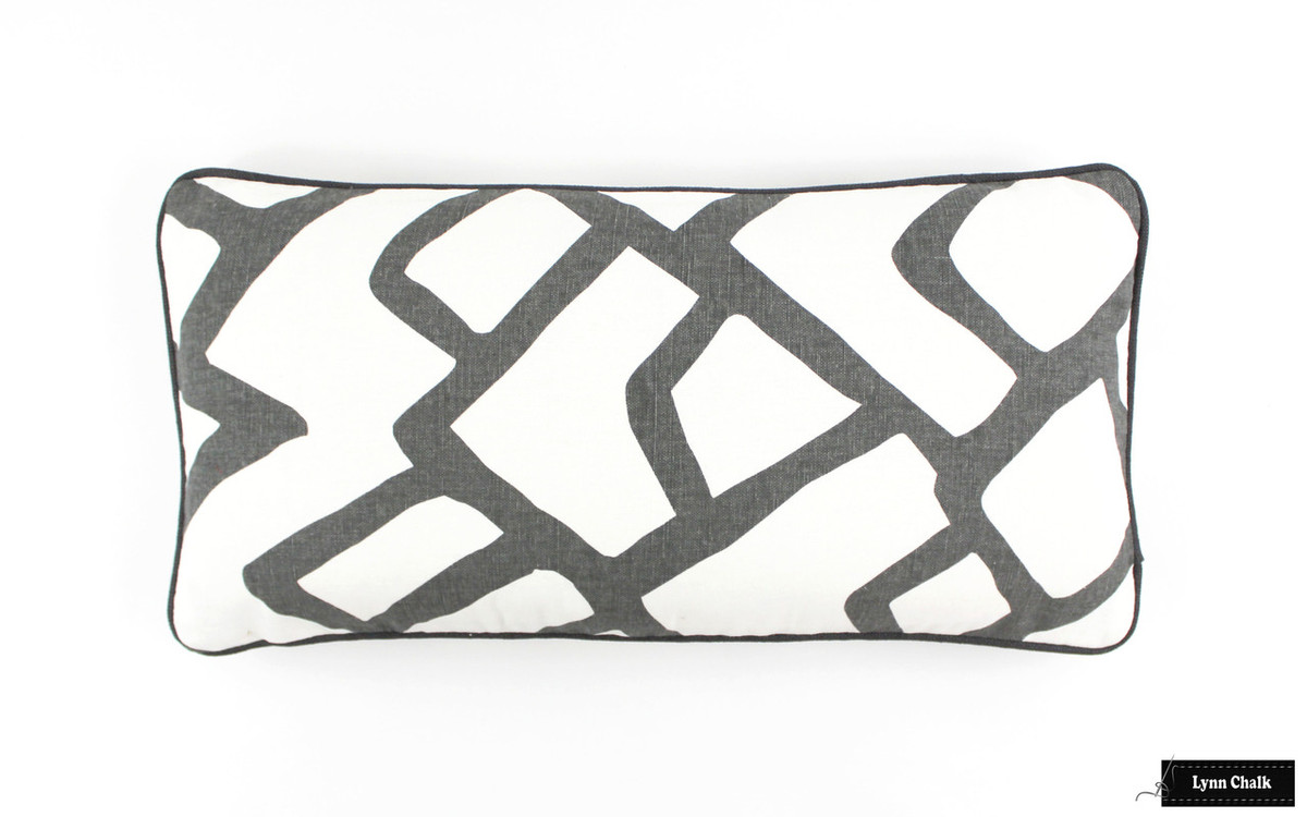 On Sale Schumacher Zimba In Charcoal Pillow