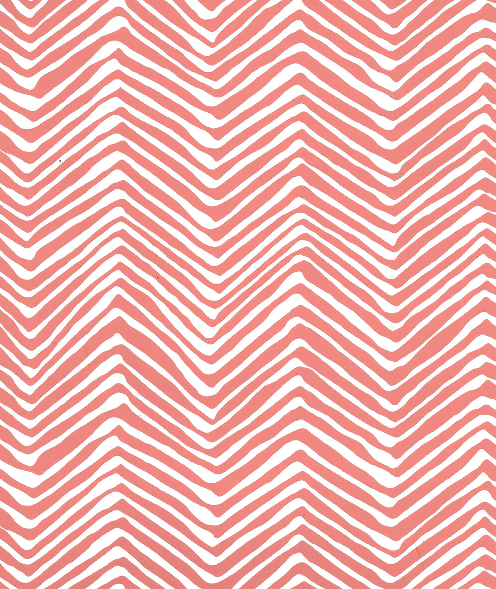Quadrille Petite Zig Zag Wallpaper French Blue On Almost White Ap303 15awp