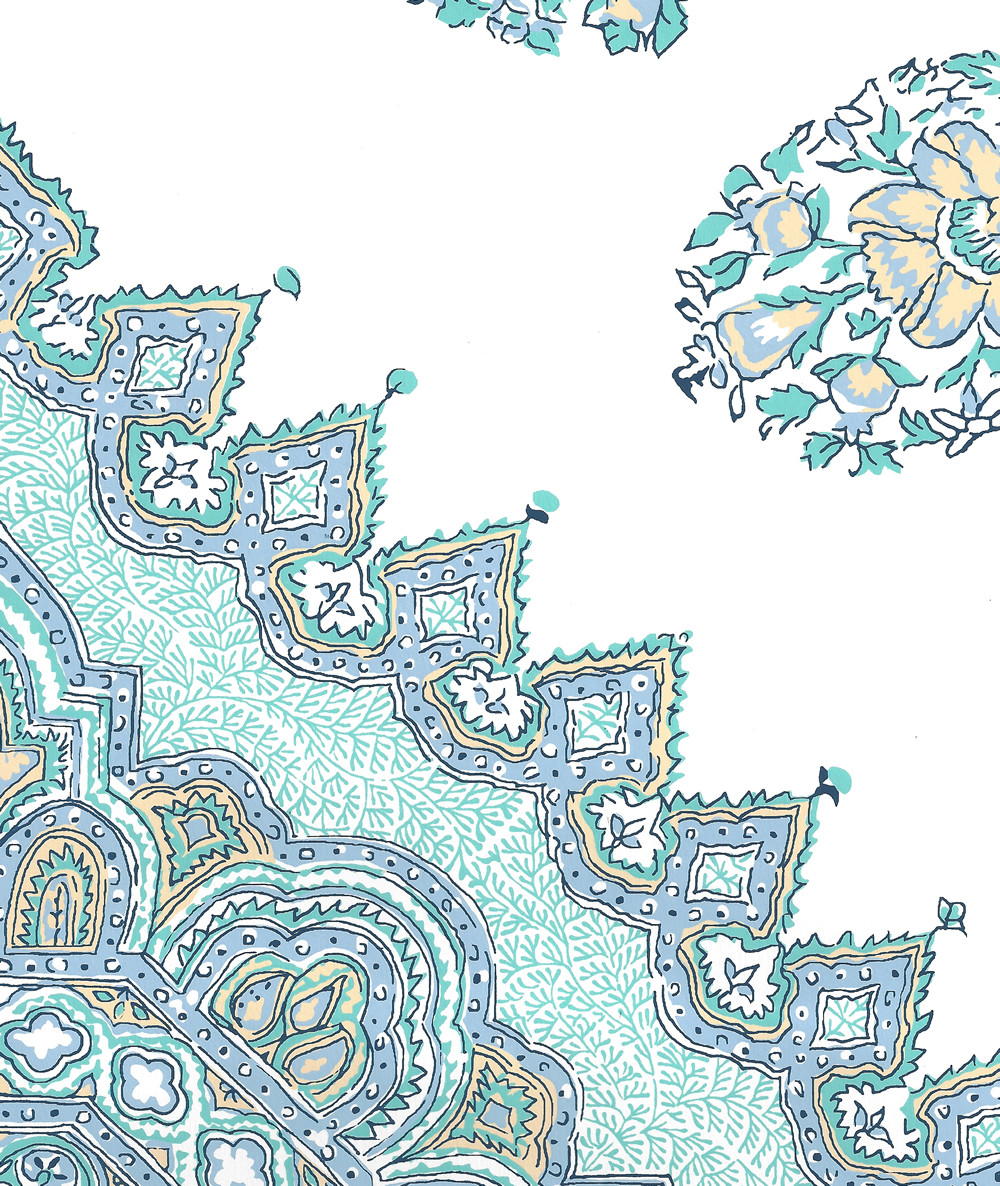 quadrille persepolis wallpaper celeste blue on white hc1490w 01wwp