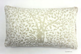 Custom Pillow Arbre De Matisse Reverse Ecru on Natural with self welting (14 X 24)