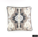 Pillows in Kiribati Ikat in Linen with Black Welting (18 X 18)