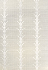 Celerie Kemble for Schumacher Acanthus Stripe Fog & Chalk Wallpaper (Priced and Sold as an 8 Yard Roll)