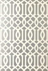 Schumacher Imperial Trellis Silver Wallpaper 5003362 (Priced and Sold as 9 Yard Double Roll) 