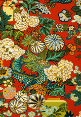 Schumacher Chiang Mai Dragon Lacquer Wallpaper 5001061 (Priced and Sold as 13.5 Yard Triple Roll)