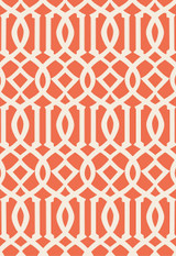 Schumacher Imperial Trellis II Ivory/Manderin Wallpaper 5005800 (Priced and Sold as 9 Yard Double Roll) 