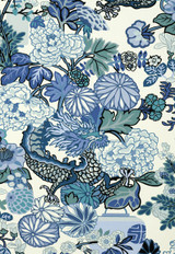 Schumacher Chiang Mai Dragon China Blue Wallpaper 5001062 (Priced and Sold as 13.5 Yard Triple Roll)
