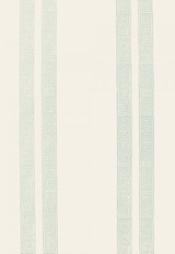 Schumacher Greek Key Stripe Wallpaper Water Blue 5005362 (Priced and Sold as 9 Yard Double Roll)