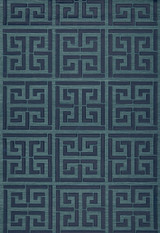 Schumacher Greek Key Sisal Wallpaper Peacock (Priced and Sold in 8 Yard Increments)