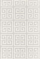 Schumacher Greek Key Sisal Wallpaper Silver (Priced and Sold in 8 Yard Increments)