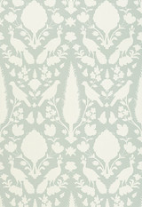 Schumacher Chenonceau Wallpaper Aquamarine 5004122 (Priced and Sold as 9 Yard Double Roll)