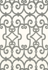 Schumacher Manor Gate Wallpaper Charcoal 5005053 (Priced and Sold as 9 Yard Double Roll) 