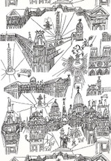 Schumacher Views of Paris Wallpaper Black on White 2705780 (Priced and Sold as 10 Yard Double Roll)