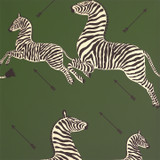 Scalamandre Zebras Wallpaper Seregenti Green - 2 Roll Minimum Order