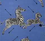 Roman Shade in Scalamandre Zebras  (Shown in Denim)