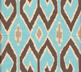 Quadrille Aquarius Turquoise/Brown with Beige on Cream