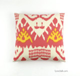 Quadrille Kazak Coral New Yellow Pillows (22 X 22)