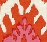 Quadrille Kazak Orange-Pale Magenta on Suncloth (Indoor/Outdoor fabric)