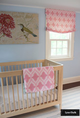Christopher Farr Venecia Relaxed Roman Shade in Nursery (Shown in Hot Pink- comes in other colors))
