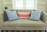 Pillows in John Robshaw Algiers in Lotus, Petra in Cobalt and Aleppo in Indigo