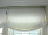 Casual Roman Shades by Lynn Chalk in Kravet Linen - Dublin in Bleach.