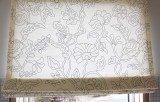 Custom Roman Shade by Lynn Chalk in Quadrille's Alan Campbell Potalla Outline Black on Tint