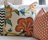 Pillows in Schumacher Celerie Kemble Hot House Flowers Spark and Betwixt Spark